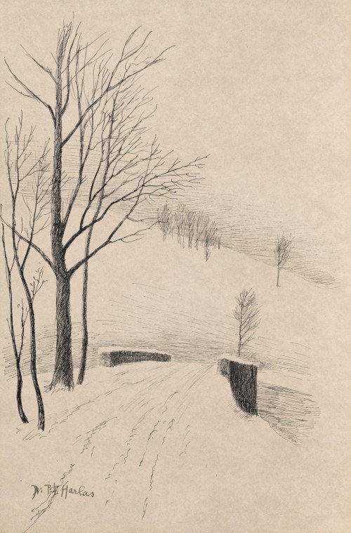 Frantisek Xaver HARLAS (1865-1947), Pejzaż z mostkiem, ok. 1913