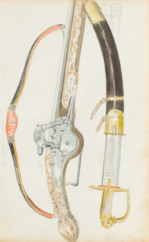Antoni KOZAKIEWICZ (1841-1929), Łuk, broń czarnoprochowa oraz szabla