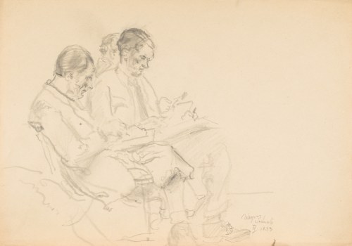 Kasper POCHWALSKI (1899-1971), Postacie mężczyzn we wnętrzu