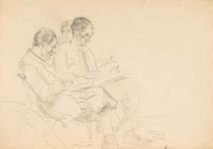 Kasper POCHWALSKI (1899-1971), Postacie mężczyzn we wnętrzu