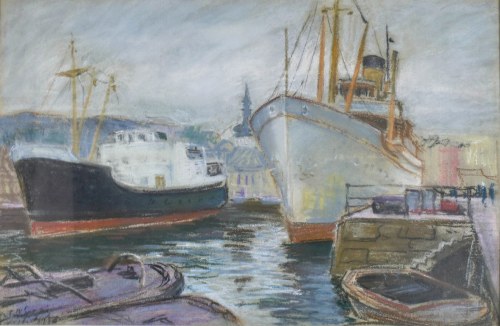 Władysław SERAFIN (1905-1988), W porcie Stavanger, 1956