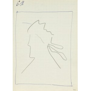 Jerzy PANEK (1918–2001), Skizze einer Büste – linkes Profil, 1964 [6. Oktober]. Zeichnung aus dem „Skizzenbuch des Künstlers – 1964“