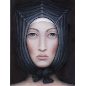 Iza Staręga, untitled work from the series “Women in Scarves, Men in Helmets,” 2026
