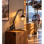 Janusz Czajkowski, Steel Lamp with Brass Accents