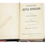 GRABOWSKI ANTONI - SŁOWNIK JĘZYKA ESPERANTO, CZĘŚĆ I-II komplet.