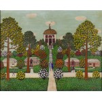 Maria Korsak (1908, Pogórze – 2002, Warsaw), Rural Landscape, 1972–1973