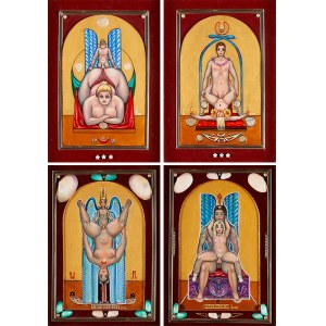 Erwin Sówka (1936, Giszowiec – 2021), “Eros and Psyche,” quadriptych, 2004