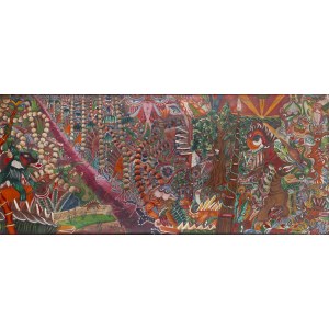 Ludwik Holesz (1921, Szeroka – 1999), Composition with an Orange Dragon, 1979