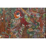 Ludwik Holesz (1921, Szeroka – 1999), Composition with an Orange Dragon, 1979