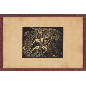Władysław Skoczylas (1883–1934), Fight with a Bear, [1923] [signed print]