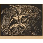 Władysław Skoczylas (1883–1934), Fight with a Bear, [1923] [signed print]