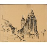 Jan Rubczak (1884-1942), Widok na kościół Mariacki w Krakowie, 1934