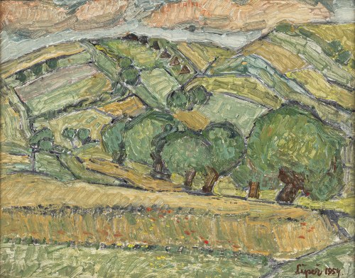 Romana Lipeż (1917-2003), Zielone wzgórza, 1954