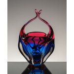 Glaskörbchen, mundgeblasenes Glas, J. Hospodka, 60er/70er Jahre, Tschechoslowakei.