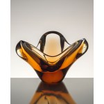 A platter/bowl made of art glass, Czechoslovakia.