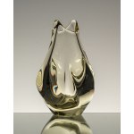 Vase, lemon-colored art glass, designed by M. Klinger, ZBS, Czechoslovakia.