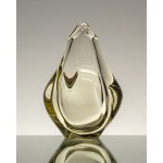 Vase, lemon-colored art glass, designed by M. Klinger, ZBS, Czechoslovakia.
