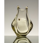 Vase, lemon-colored art glass, designed by M. Klinger, ZBS, Czechoslovakia.