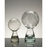 A set of two vintage glass vases designed by Marita Voigt for Harzkristall, East Germany, 1960s.
