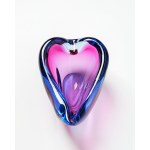 Heart-shaped platter, made using the sommerso technique, Italy, 1970s.