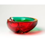A large platter, made using the sommerso technique, Italy, 1970s.