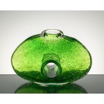 Vase with a hole, Antico-style glass, hand-formed glass.