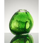 Vase with a hole, Antico-style glass, hand-formed glass.