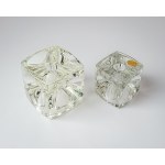 Set di candelieri “Ice Cube”, progetto di R. Junikl per Huta Rudulfova, Cecoslovacchia, 1965.