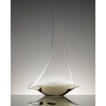 A large glass boat, an original piece, signed with engraved initials.