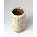 Ceramic vase, artistic ceramics, sculptural form, thickly glazed.
