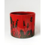 A large ceramic planter cover, beautifully decorated. Made by Manufaktura Marei, West Germany.