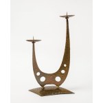 Brutalist candlestick, metalwork.