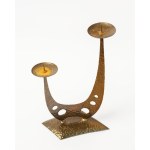 Brutalist candlestick, metalwork.