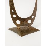 Brutalist candlestick, metalwork.