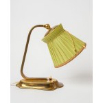 Coppia di lampade da comodino, paralumi plissettati, base in ottone, Germania, anni ’50/’60.