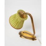 Coppia di lampade da comodino, paralumi plissettati, base in ottone, Germania, anni ’50/’60.