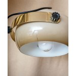 Lampada da terra, base in metallo, paralumi in plastica, anni '70.