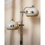 Floor lamp, metal base, plastic shades, 1970s.