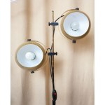 Lampada da terra, base in metallo, paralumi in plastica, anni '70.