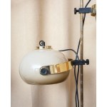 Lampada da terra, base in metallo, paralumi in plastica, anni '70.