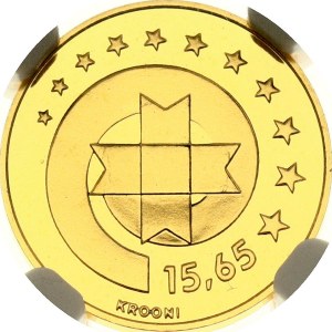 Estonia 15.65 Krooni 1999 Estonia's Euro Equivalent NGC PF 69 ULTRA CAMEO TOP POP