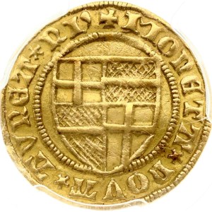 Niemcy, Kolonia, złoty gulden ND (1426–1432) – szczegóły oceny PCGS AU