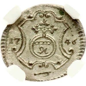 Germany Saxony 1 Pfennig 1746 FWoF NGC MS 62