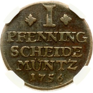 Germany Brunswick-Lüneburg-Calenberg-Hannover 1 Pfenning 1756 IBH NGC MINT ERROR XF DETAILS