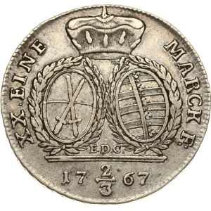 Germany Saxony 2/3 Taler 1767 EDC