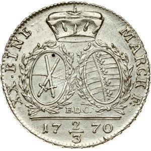 Germany Saxony 2/3 Taler 1770 EDC