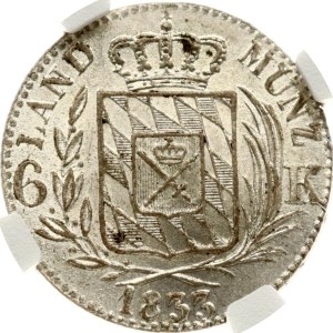 Germany Bavaria 6 Kreuzer 1833 NGC MS 62