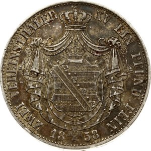 Germany Saxony 2 Taler 1858 F