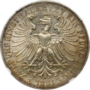 Germany Frankfurt 2 Taler 1861 NGC MS 62