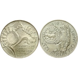 Germany Federal Republic 10 Mark 1972 & 1987 Lot of 2 coins